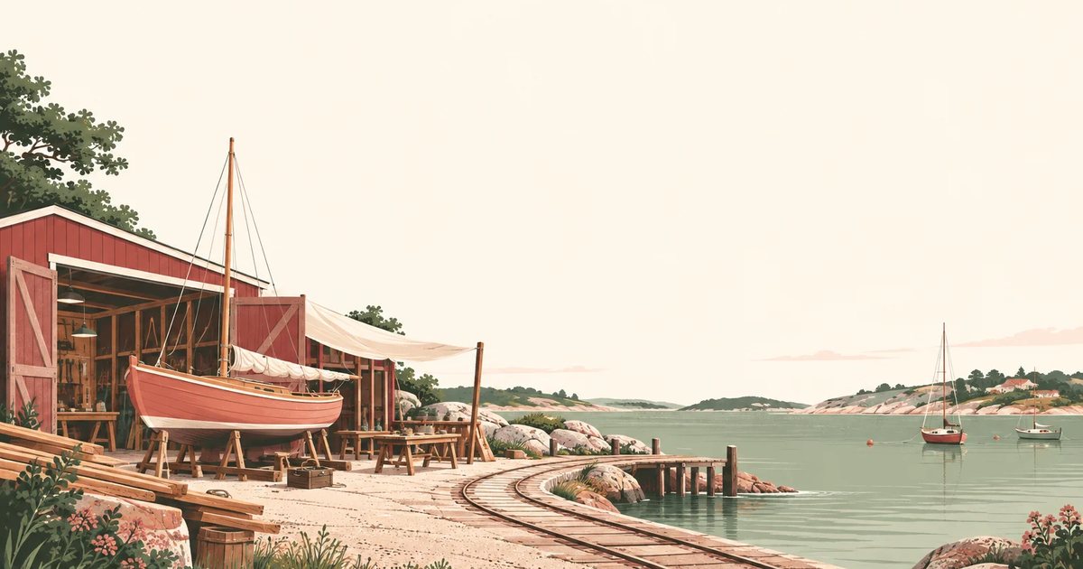 An illustrated harbor with a boathouse and a small boat by the pier, a picture of quick answers waiting for visitors.